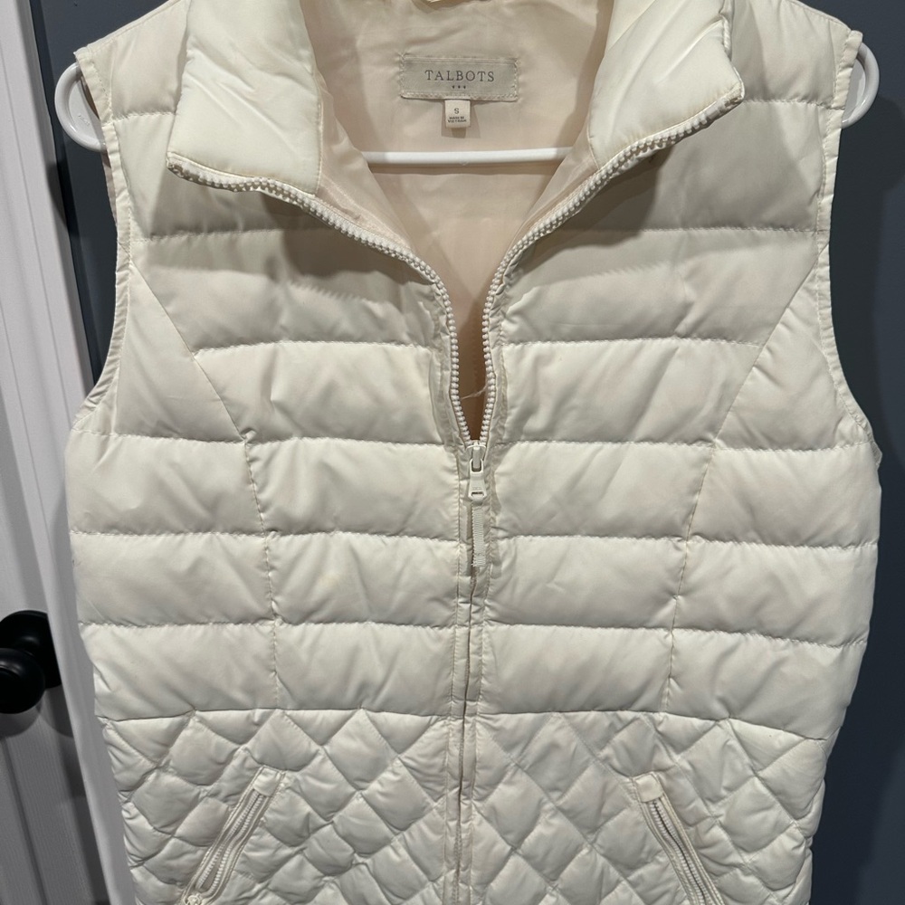 Talbots Women's White Quilted Vest